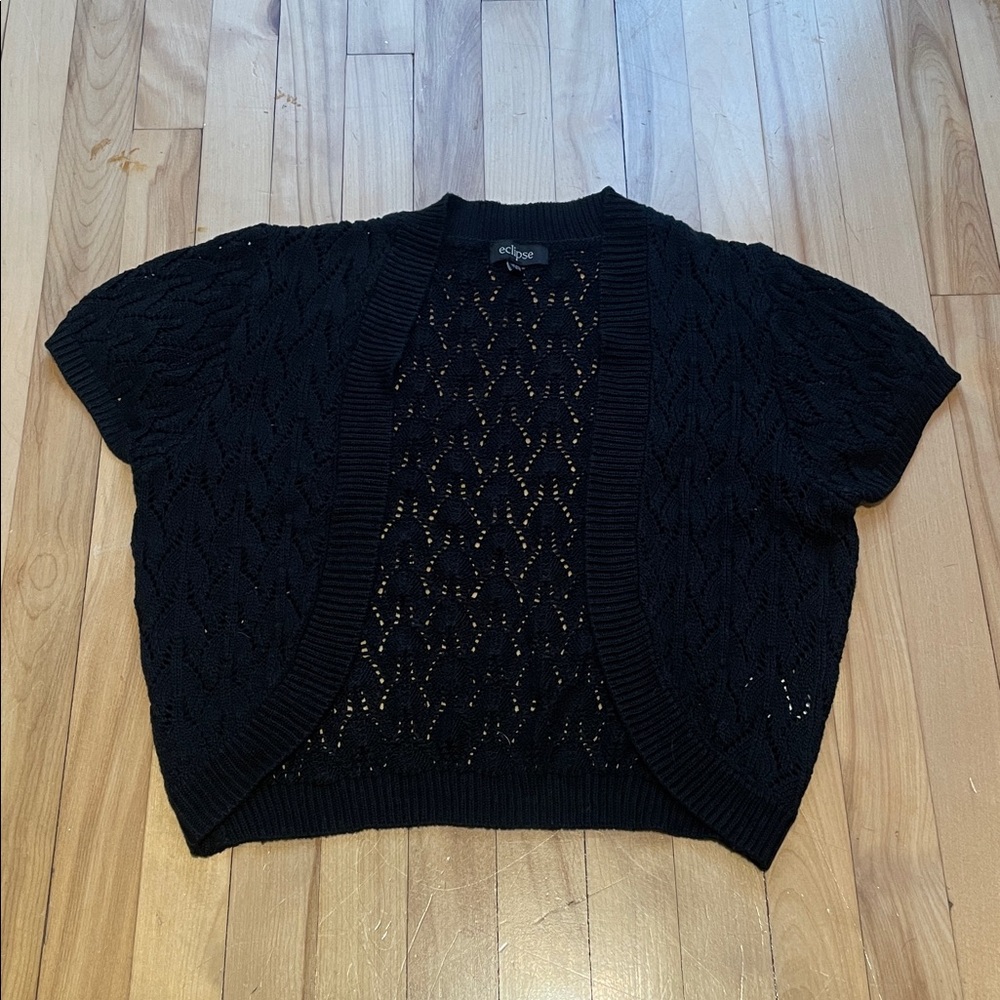 Eclipse Black Knit Cropped Cardigan